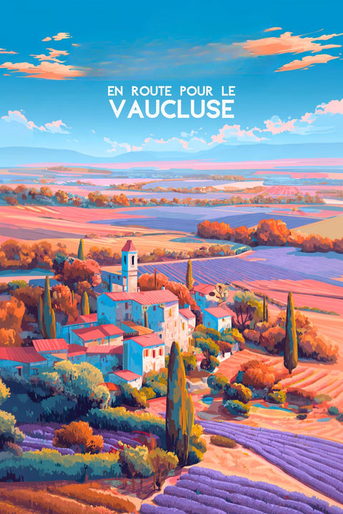 Poster, Vintage, Vaucluse, Cadeau, Unique, Amis, Décoration, Mural, France, design rétro.