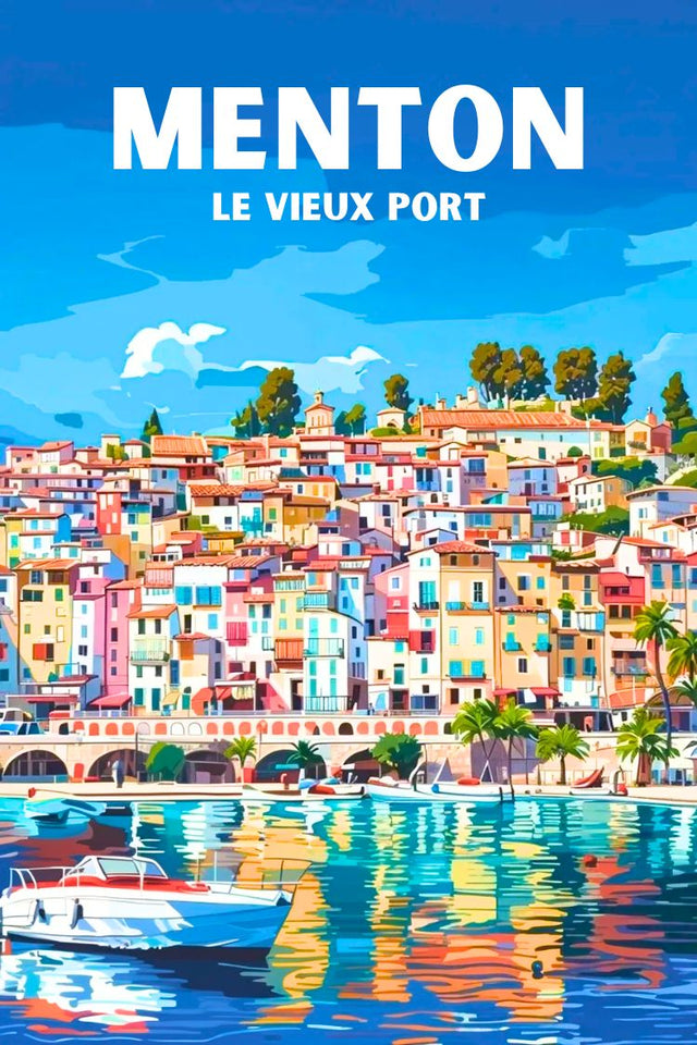 Affiche Menton Vieux Port