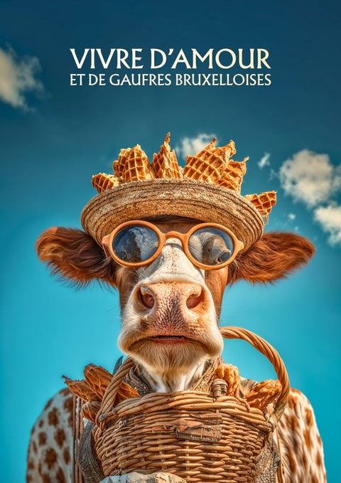 affiche, poster, Bruxelles, gaufres, gaufres bruxelloises, amour, Belgique, souvenir, tourisme, cuisine
