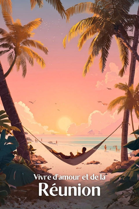 Affiche, Coucher de Soleil, Réunion, Idée, Cadeau, Parfaite, Amoureux, Décoration, Paysage, Art.