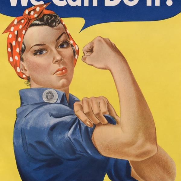 Affiche We Can Do It avec une femme forte de la Seconde Guerre mondiale, un symbole de féminisme et de force.