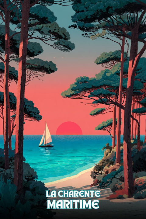 Affiche, Poster, Bord de Mer, Charente Maritime, Explorez, Tourisme, Décoration, Paysage, Maritime, Voyage.