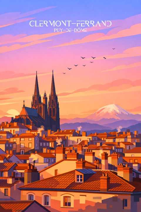 Affiche, Poster, Clermont Ferrand, Déco murale, Tendance, Design, Intérieur, Decoration, Wall art, Ville.