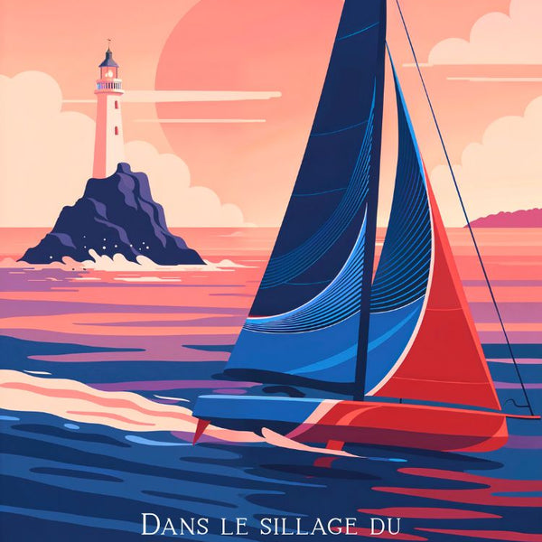 Affiche, Vintage, Fasnet, Voilier, Rétro, Illustration, Décoration, Marine, Nautique, Collection.