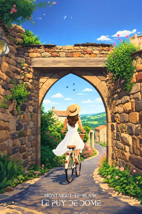 Affiche Montaigut-le-Blanc - Vintage Puy de Dôme