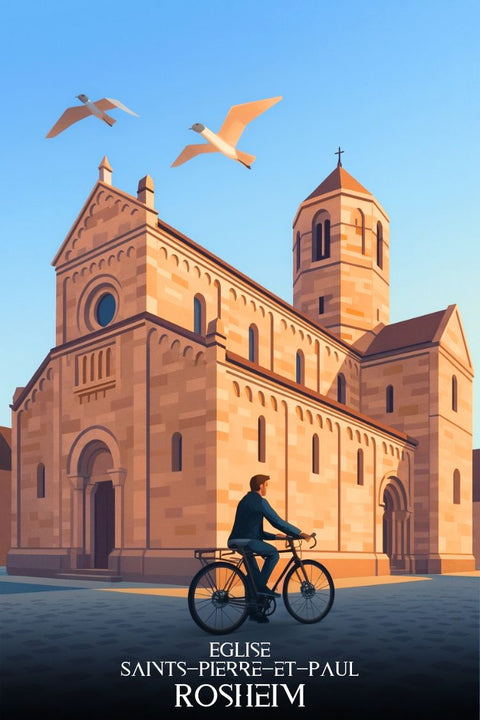 Affiche, Graphisme, Église, Romane, Saint Pierre-Paul, Rosheim, Art, Design, Décoration, Patrimoine Religieux.