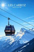 Affiche, Graphique, Les Carroz, Souvenirs, Téléphérique, Poster, Montagne, Vacances, Paysage, Décoration.