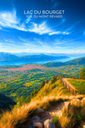 Lac du Bourget, Mont Revard, Poster, Vue, Paysage, Montagne, France, Photographie, Décoration, Souvenir.