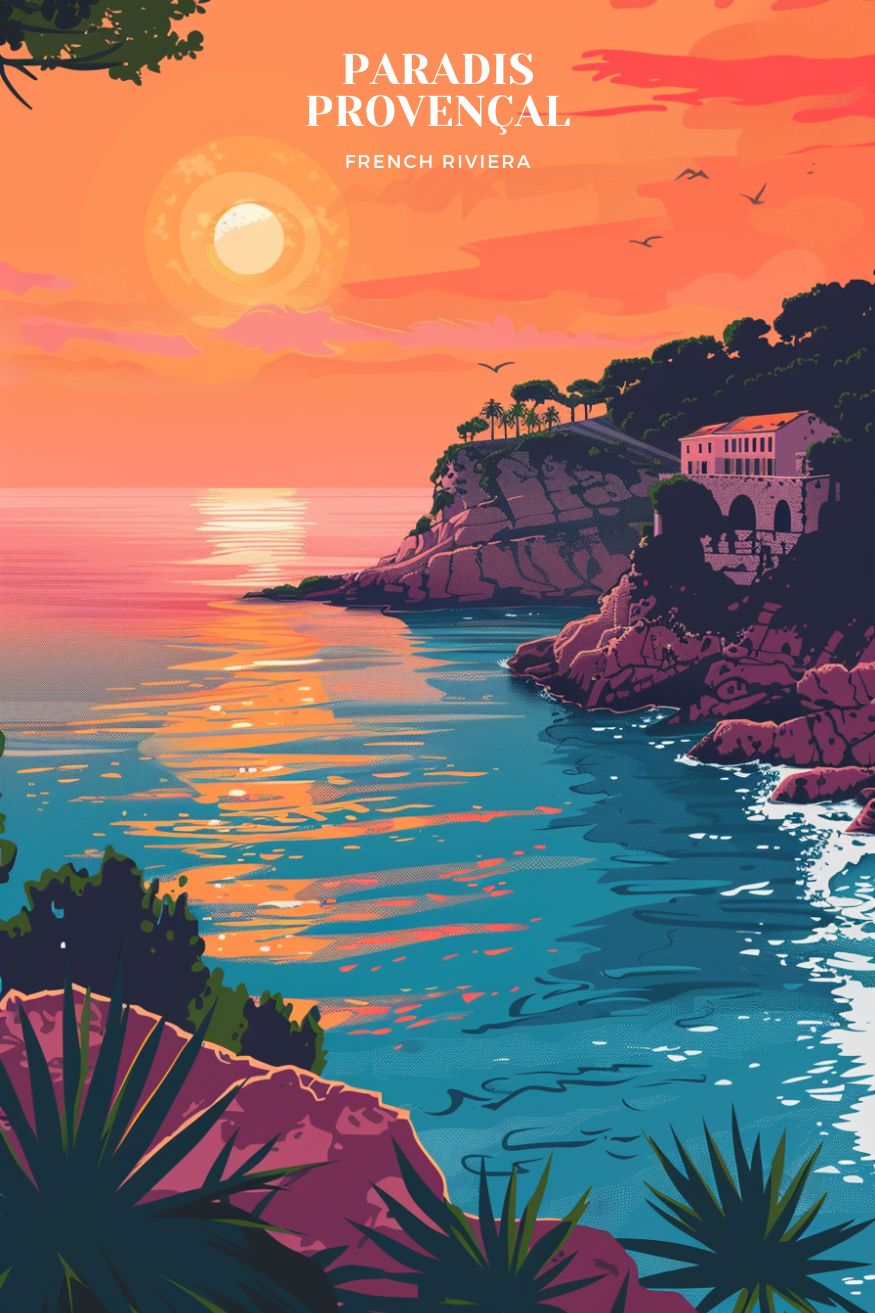 Poster Vintage Côte D'Azur – Réplique HQ 50x70 Cm – Affiche Rétro – Neuf Sous Tube