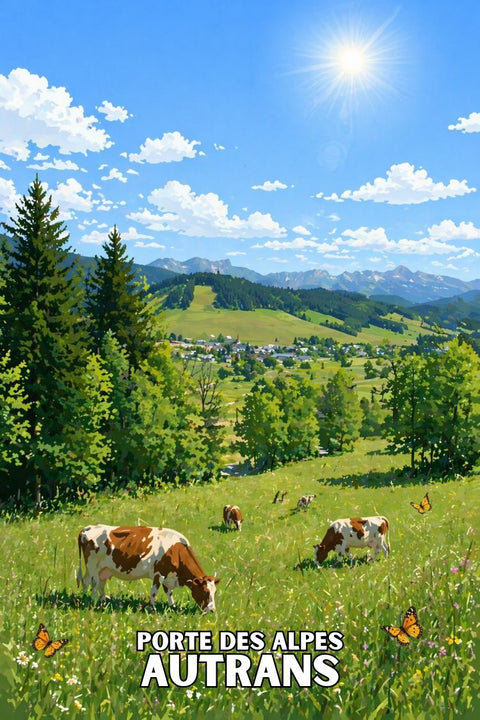Affiche, Déco, Autrans, Perle de l'Isère, Tableau, Tendance, Design, Art mural, Décoration intérieure, Montagne.