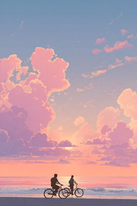 Affiches, Trendy, Poster, Vélo, Plage, Déco, Aesthétique, Design, Murale, Art.