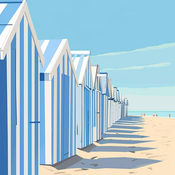 Affiche Posters cabine plage mer tendance idée décoration murale style contemporain créatif
