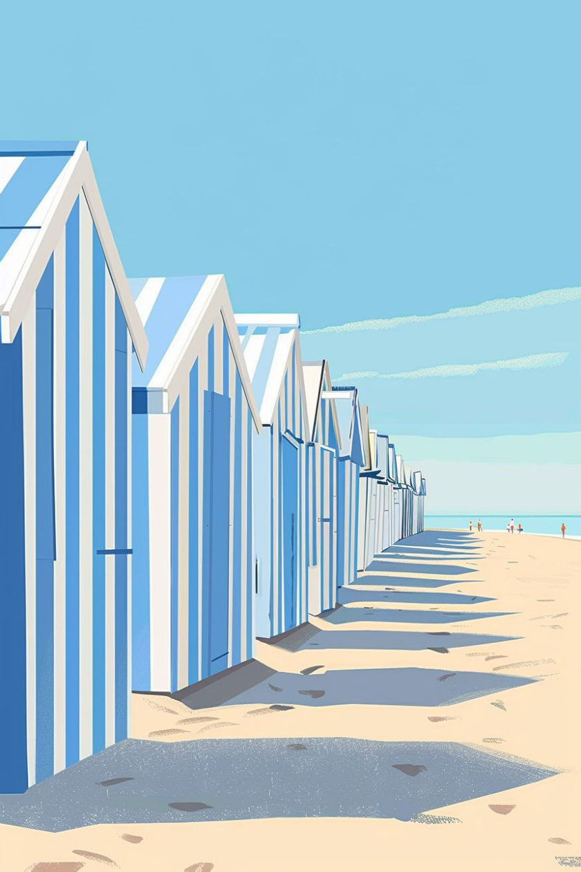 Affiche cabine de plage tendance