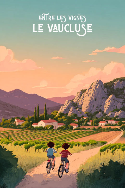Affiche Vaucluse - Route des vins vintage