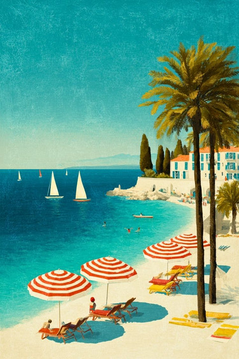 Affiche Littoral Français - Vacances Familiales