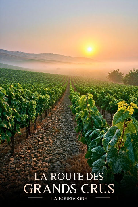 Affiche Route des grands crus - Soleil, vigneron, agricole