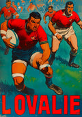 Affiche murale de rugby stylisée Le XV d'Antan - poster vintage célébrant les valeurs du rugby - illustration de match mythique - cadeau déco pour supporter engagé - passion et tradition sur les murs.