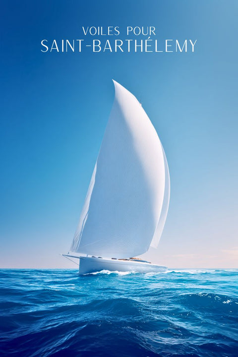 Affiche Saint Barthélemy luxe voile voilier épuré