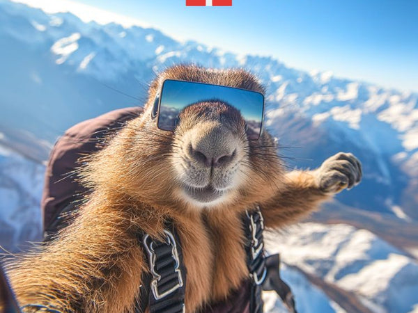 Affiche marmotte rigolote, poster humour montagne, déco murale Savoie, illustration drôle, cadeau original, affiche tendance, poster fun, déco chalet