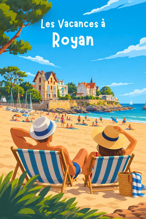 Affiche Royan - Plage bord mer souvenir