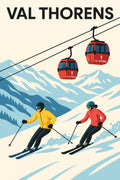 Affiche, Vintage, Retro, Redécouvrez, Val Thorens, Ski, Montagne, Sport d'hiver, Nostalgie, Décoration.