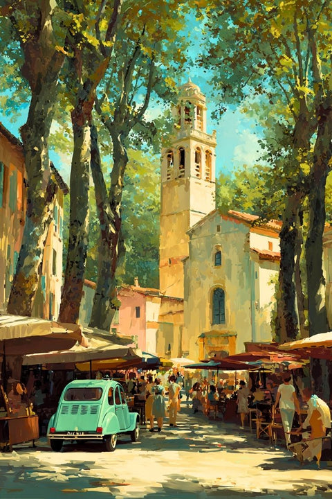 Affiche France vintage - Patrimoine et villages