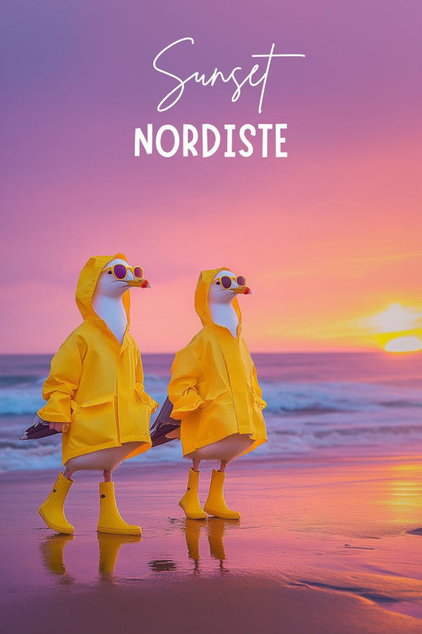 Affiche, Humoristique, Mouette, Ciré, Jaune, Idée, Cadeau, Drôle, Décoration, Art.
