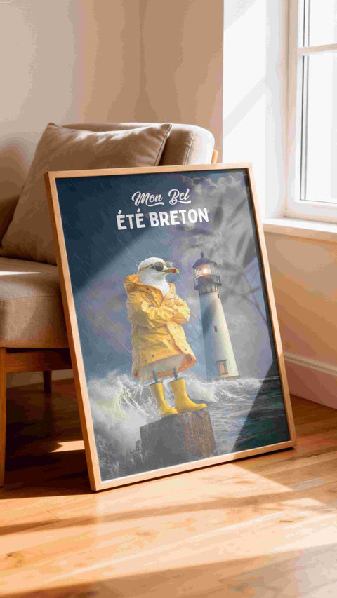 Affiche Bretagne - Humour mon bel été Breton