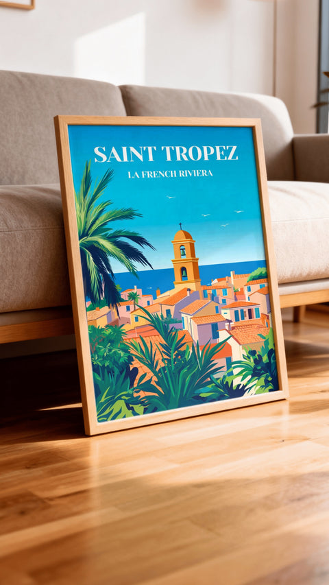 Affiche Saint-Tropez Vintage Rétro - St Tropez