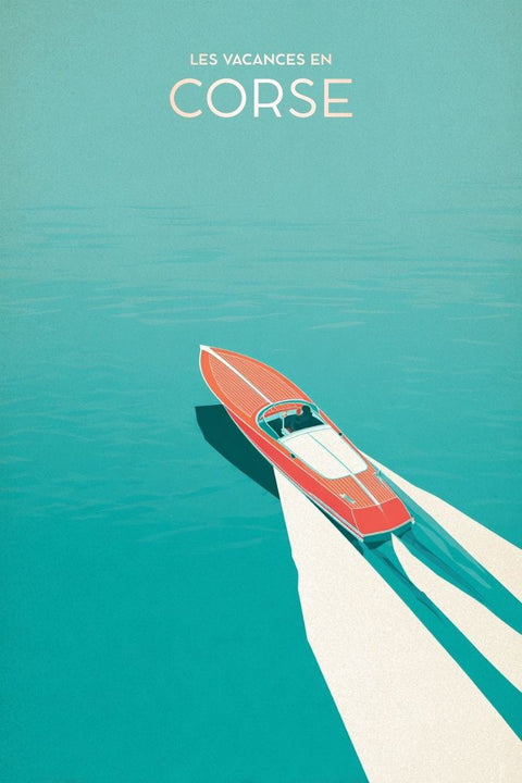 Affiche Corse - Luxe Bateau design