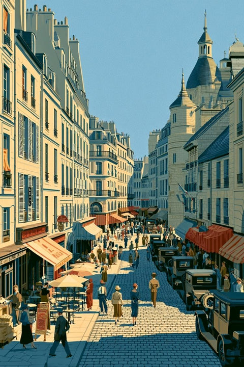 Affiche Ville Retro Paris Belle Epoque