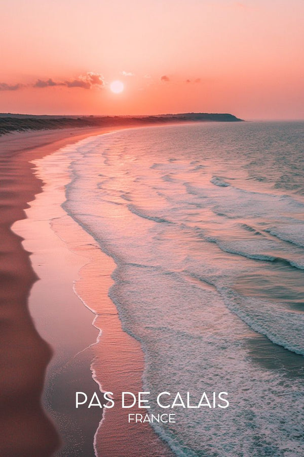 Affiche, Sunset, Nord de France, Photo, Plage, Encadrer, Pas Cher, Décoration, Murale, Paysage.