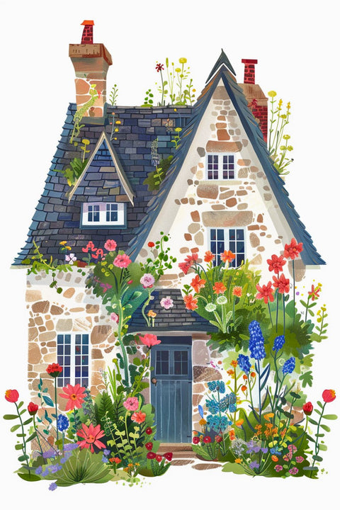 Illustration Aquarelle - Affiche Cosy Cottage