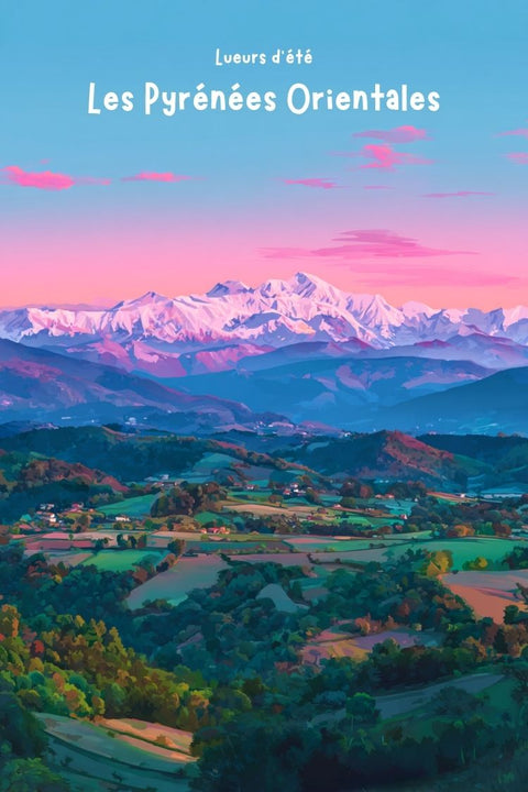 Affiche Pyrénées Orientales - Coucher de soleil