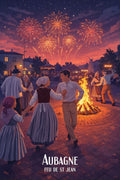 Affiche, Déco, Aubagne, Feu de St Jean, Art, Graphique, Unique, Design, Décoration, Murale.