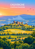 affiche, déco, Château de Mauzun, château, Auvergne, Puy-de-Dôme, patrimoine, souvenir, décoration murale, idée cadeau