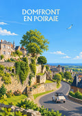 affiche, Domfront-en-Poiraie, déco, tableau, idée cadeau, Normandie, Orne, souvenir, décoration murale, village