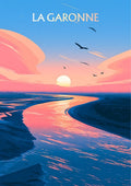 affiche, déco, La Garonne, design, graphisme, fleuve, Gironde, Sud-Ouest, Nouvelle-Aquitaine, décoration murale