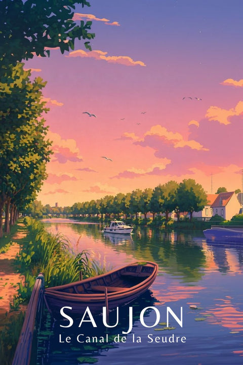 Affiche Saujon - Canal Seudre Vintage