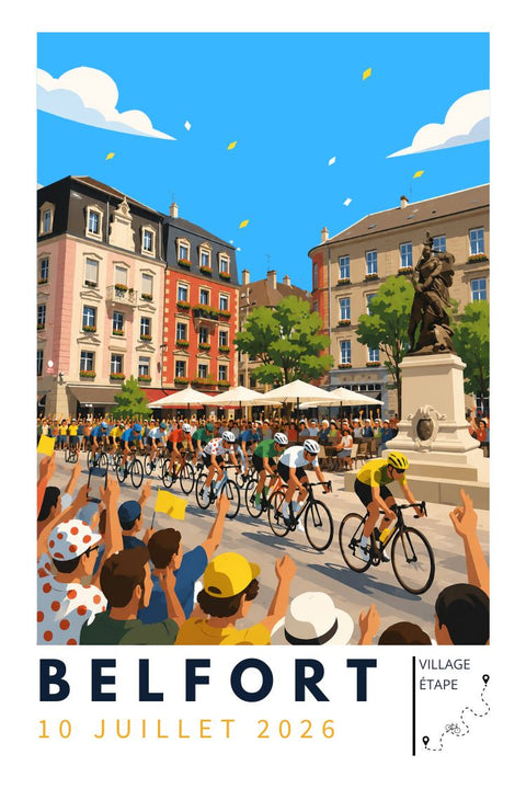 Affiche Tour de France Belfort - Cyclisme vintage