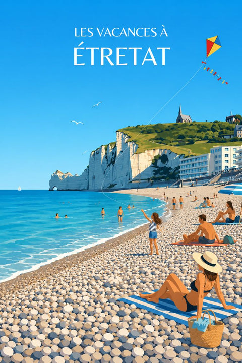Affiche Etretat - Plage et décoration marine