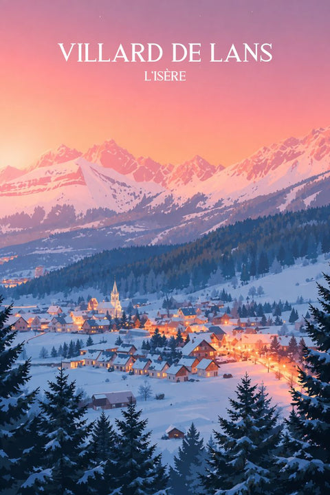 Affiche Villard de Lans - Sunset hiver