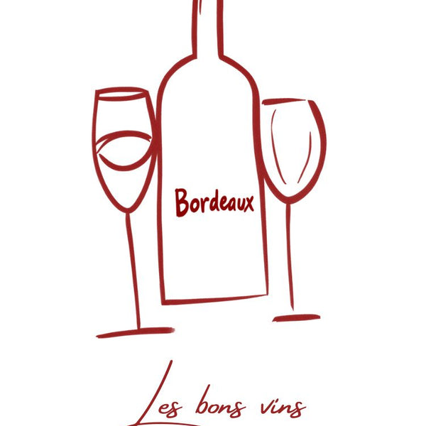 Affiche Bordeaux vin citation bons copains minimaliste déco