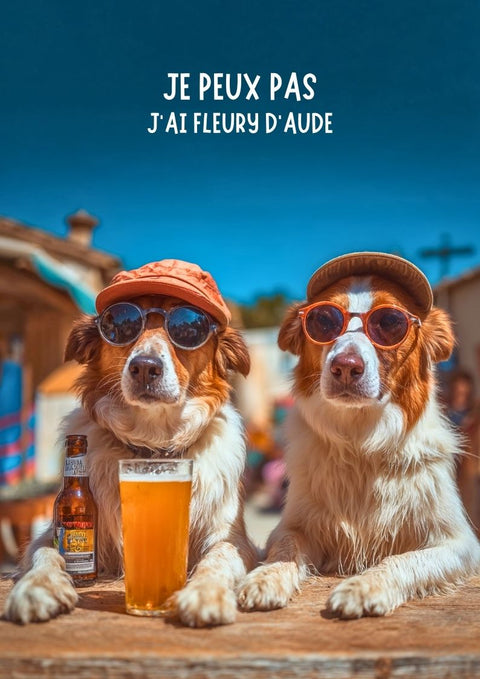 affiche, drôle, je peux pas, Fleury d'Aude, humour, Aude, Occitanie, village, idée cadeau, décoration murale