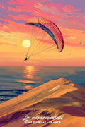 Affiche dune du pilat aesthetic parapente