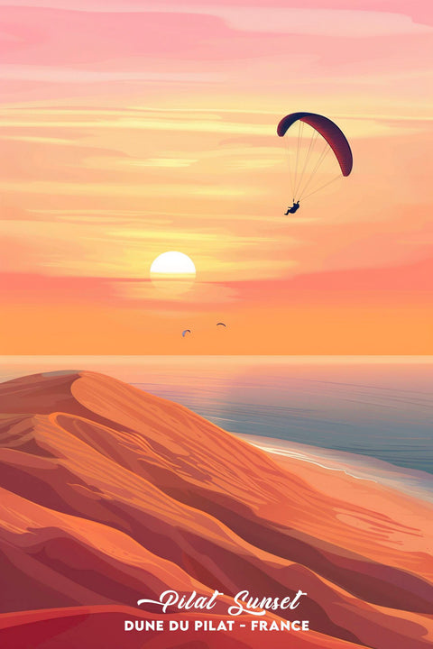 Poster dune du pilat coucher de soleil aesthetic