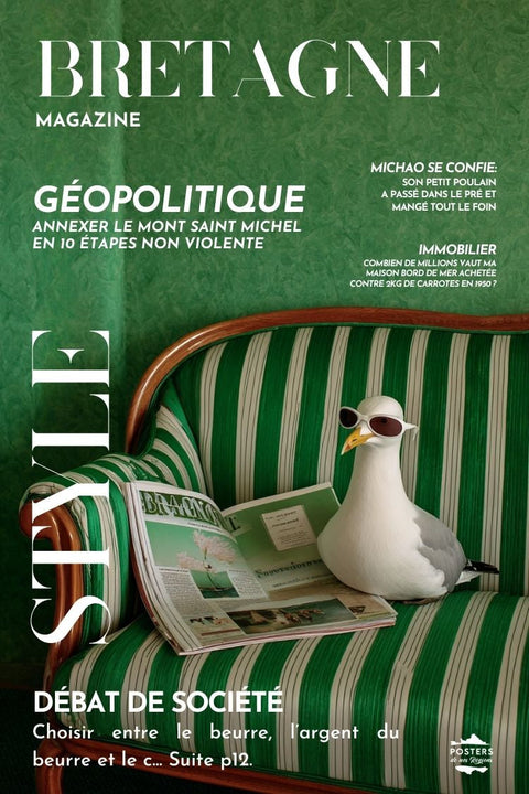 Affiche, Drôle, Parodique, Bretagne, Cadeau, Original, Humour, Décoration, Murale, Souvenir.