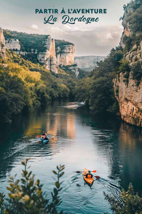 Affiche kayak canoë poster dordogne