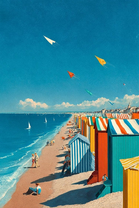 Affiche Plage - Souvenirs d'enfance vintage