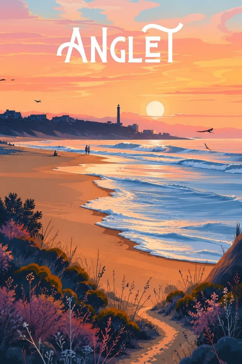 Affiche Anglet - Plage Souvenir